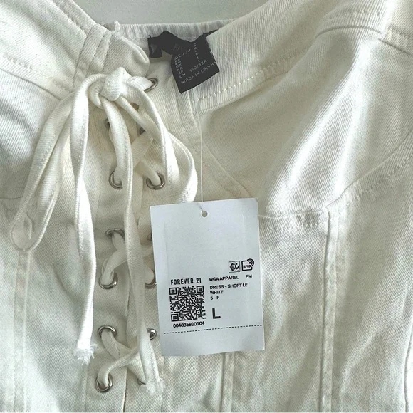 NWT Forever21 Lace-Up Corset Mini Dress - Size L - Picture 3 of 3